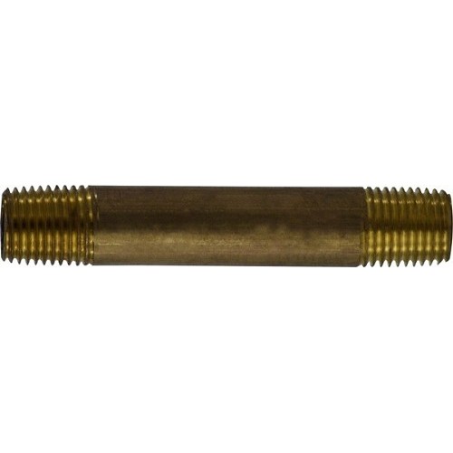 MMM 117A2 Pipe Nipple, 1/8 in Nominal, 2 in Length, Brass, NPT End Style