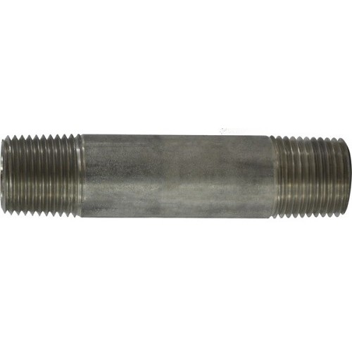 Merit Brass 5050673-I Pipe Nipple, 1 in x Close Nominal, 316 Stainless Steel, Stainless, SCH 40/STD Schedule