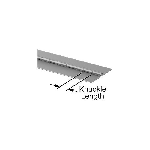 Piano Hinge without Holes, 304 Stainless Steel, Screw-On, Weld-On Mount, 270 deg Range of Motion