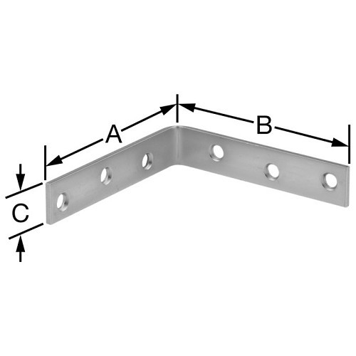 Corner Bracket, Steel, Zinc Plated