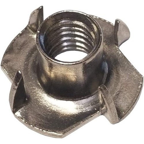 T-Nut, Imperial, 18-8 Stainless Steel, 4 Prongs