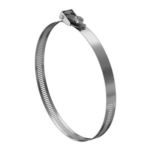 Hose Clamp, 2 to 6 in Inside Dia, 201 Stainless Steel Band