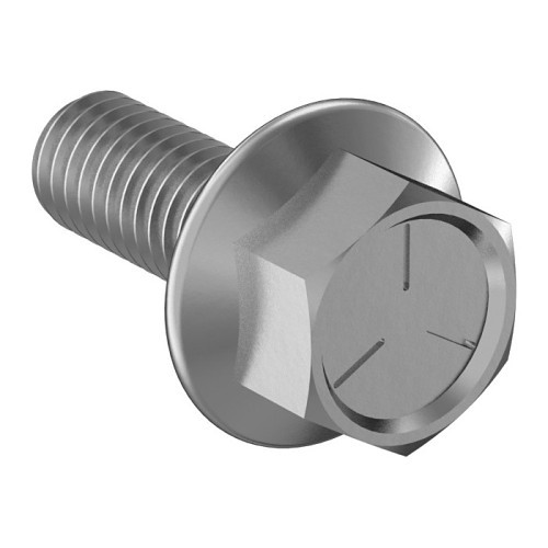 Flange Bolt, Imperial, #10-32 Diameter - Thread, 1/2 in Length Under Head, Grade 5, Zinc Plated