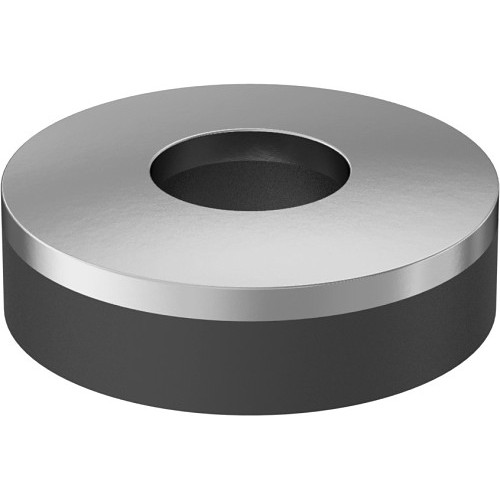 Sealing Washer, #8 Nominal, 18-8 Stainless Steel, 0.18 in Inside Dia, 3/8 in Outside Dia, 0.084 to 0.114 in Thickness, -40 to 250 deg F, 65A Durometer, Black, 65 A Hardness