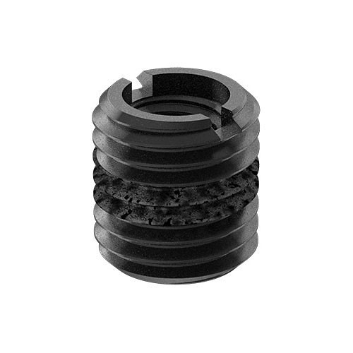 Self Locking Insert, Metric, M10 x 1.5 mm Internal Thread, M16 x 2 mm External Thread, 17 mm Overall Length, Black Phosphate Steel