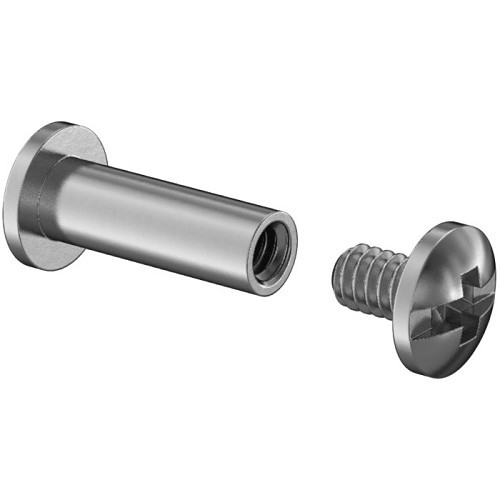 Binding Barrel and Screw, #10-24 Thread, 1/4 in Barrel Dia, 3/4 in Barrel Length, Steel