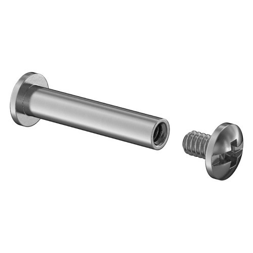 Binding Barrel and Screw, #10-24 Thread, 1/4 in Barrel Dia, 1-1/4 in Barrel Length, Steel