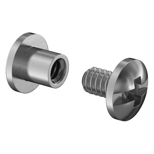 Binding Barrel and Screw, #10-24 Thread, 1/4 in Barrel Dia, 1/4 in Barrel Length, 18-8 Stainless Steel