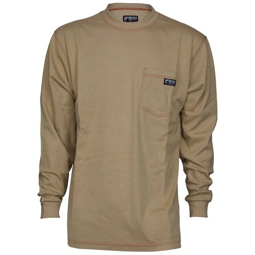 MCR Safety LST1MBX2 Flame-Resistant Long Sleeve Work Shirt, 2XL/Regular, Tan, Cotton