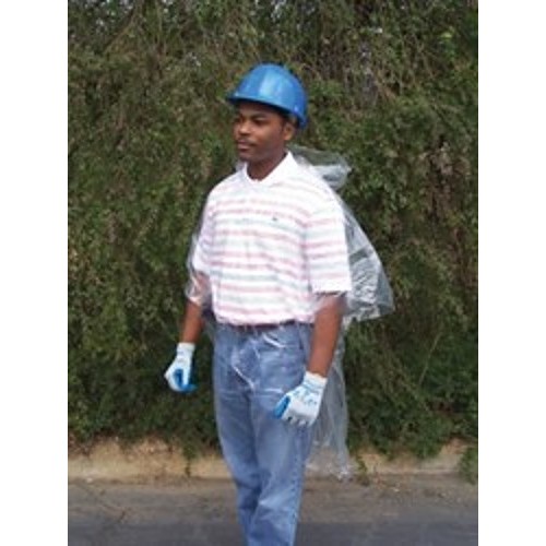 MCR Safety 022 Disposable Rain Poncho, .02mm Polyethylene Material, Attached Hood, Tote Pouch, Clear