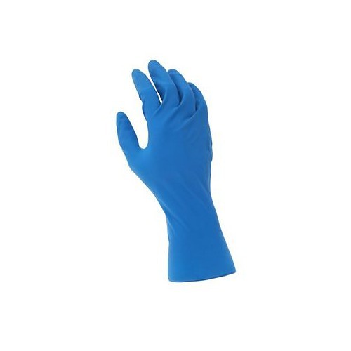 MCR Safety 12487XL Disposable Gloves, X-Large, #10, Nitrile Foam, Blue, 12 in Length, Powder-Free Powder Style, 11 mil Thickness, Nitrile Foam Palm