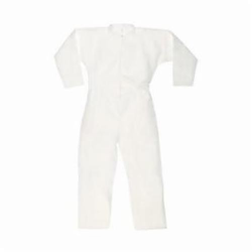 MCR Safety 12WPCL Disposable Coverall, Large, White, Polypropylene, 50 in Chest, 29 in Inseam Length