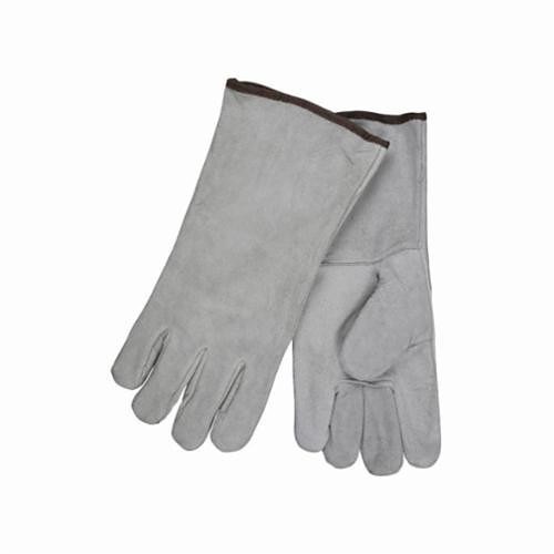 MCR Safety 4150B Welding Gloves, X-Large, #10, Leather, Brown, Fleece, Cotton, Gauntlet Cuff, 18 in Length, 0.9 to 1.5 mm, Standard Finger/Wing Thumb