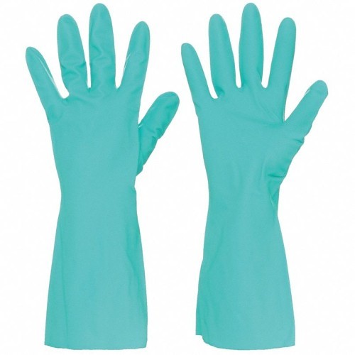MCR Safety 5310 Chemical Resistant Gloves, X-Large, #10, Nitrile, Green, Unlined, 13 in Length, Straight Cuff, 11 mil Thickness, Textured Grip