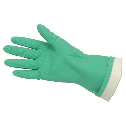 MCR Safety 5319EM Welding Gloves, Medium, #8, Nitrile Foam, Green, Flock, Straight Cuff, 13 in Length, 15 mil Glove Material Thickness, Work
