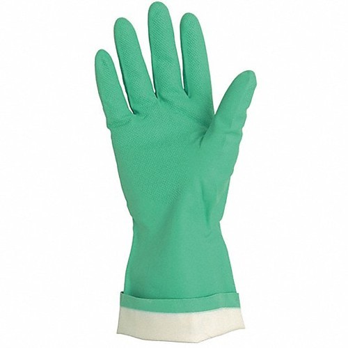 MCR Safety 5320 Chemical Resistant Gloves, X-Large, #10, Nitrile, Green, Flock Lined, 13 in Length, Straight Cuff, 15 mil Thickness, Diamond Grip