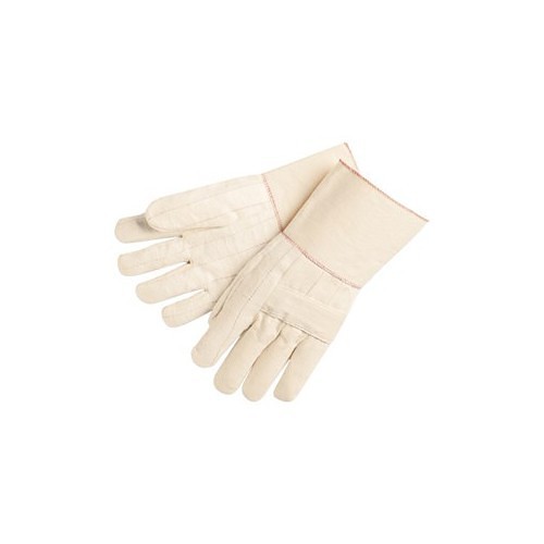 MCR Safety 9132G Work Gloves, Large, #9, 4 ANSI Heat Level, Cotton/Polyester, Gauntlet Cuff, Resists: Heat