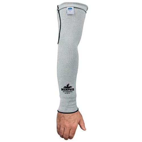 MCR Safety 9318D10 Cut-Resistant Sleeve, Universal, 18 in L x 10 ga THK, Dyneema®, Black/Gray