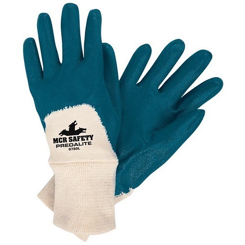 MCR Safety Predalite® 9780-L Work Gloves, Large, #9, White, Knit Wrist Cuff, 11 in Length, Straight Thumb