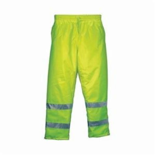 MCR Safety BMRCL3LP4X Rain Pant, 30-1/2 to 53-1/2 in Waist, 34 in Inseam Length, Fluorescent Lime, Polyester/Polyurethane, 4X-Large