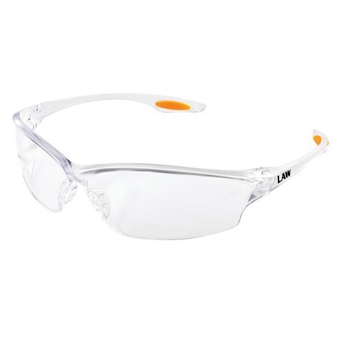 MCR Safety LW210 Safety Glasses, Duramass Hard Coat Lens Coating, Clear Lens, Wrap Around, Clear Frame, Polycarbonate Frame, Polycarbonate Lens, Universal