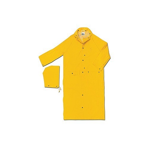 MCR Safety MCR260CL Rainsuit, Unisex, Large, Yellow, Polyester/PVC, 60 in Inseam Length, Detachable, 54 in Chest