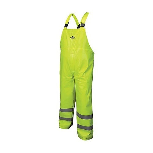 MCR Safety MCRBJ238BPXL Rain Pant, 56 in Waist, 29-1/8 in Inseam Length, Fluorescent Lime, PVC/Nomex, X-Large