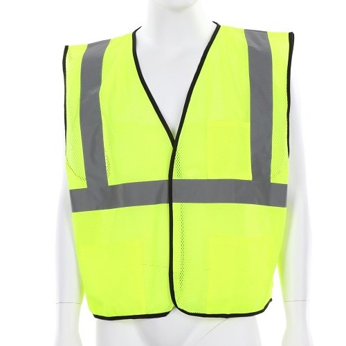 MCR Safety Luminator™ VCL2MLS Safety Vest, Small, Hi-Viz Fluorescent Orange/Lime, Polyester Mesh, Hook & Loop Front Closure, 3 Pockets, ANSI Class: ANSI/ISEA 107 Type R Class 2, 46 in Chest