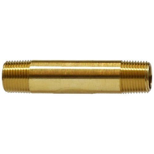 MIDLAND INDUSTRIES 28136 Pipe Nipple, 3/4 in Nominal, 1-1/2 in Length, Forged Brass, Yellow, NPTF End Style