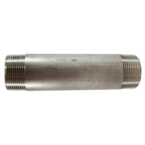 MIDLAND INDUSTRIES 49123 Pipe Nipple, 1-1/4-11-1/2 Nominal, MNPT End Style, 3 in Length, 316 Stainless Steel, SCH 40/STD Schedule, Welded Method of Manufacture