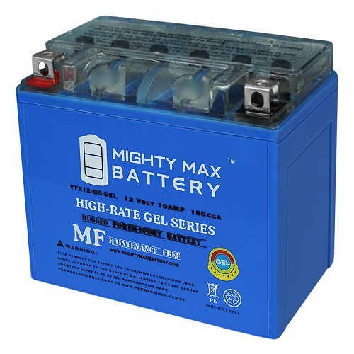 MIGHTY MAX BATTERY Mighty Boss YTX12-BS Lead Acid Battery, 12 V Nominal, 10 Ah Nominal Capacity