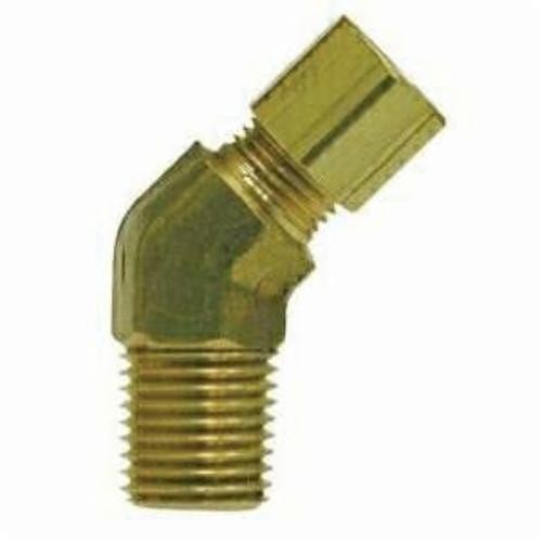 Midland Industries 18336 Tube-to-Pipe Elbow, 1/4 in, Compression x MNPTF, Brass