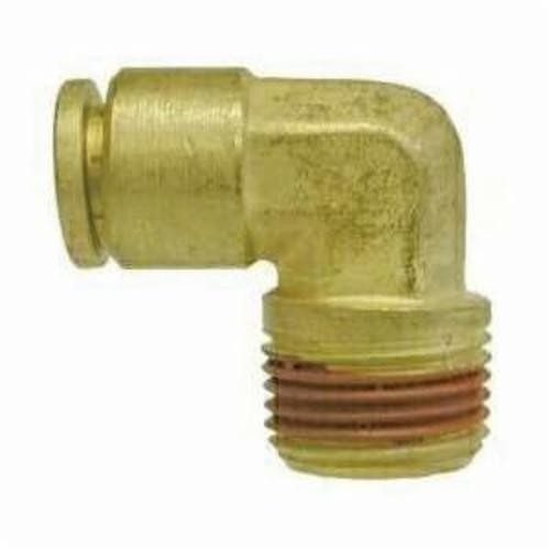 Midland Industries 20070 90 deg Fixed Elbow, 1/4 in Nominal, Push-In x MNPTF End Style, Forged Brass