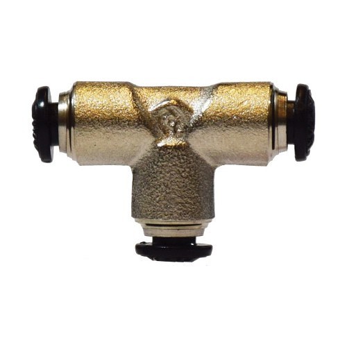 Midland Industries 20611N Union Tee, 6 mm Nominal, Push-In End Style, Brass