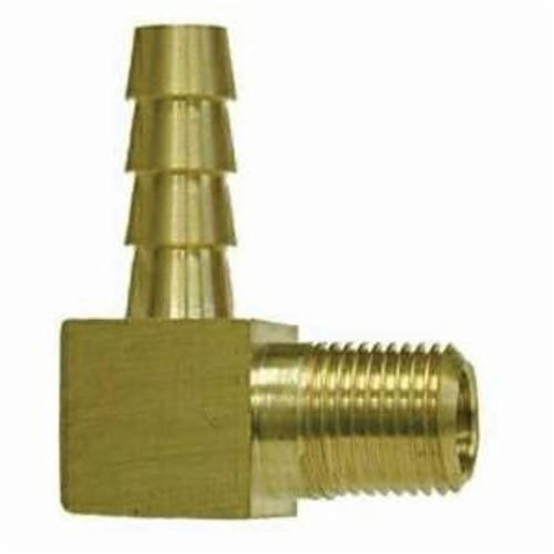 Midland Industries 32039B Hose-to-Pipe Elbow, 1/4 in Nominal, Barb x MNPTF End Style, CA360 Brass, Import