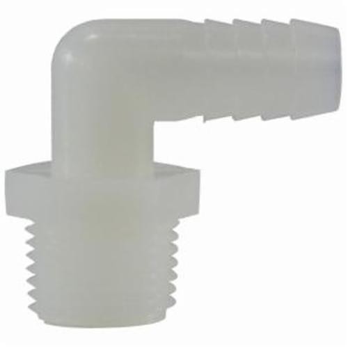 Midland Industries 33048W Hose Elbow, 1/2 x 1/4 in Nominal, Barb x MIP End Style, Nylon