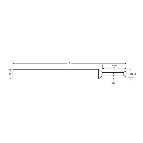 MITGI S17-5-TM Single-Point Thread Mill, 5 in Thread, 1-1/2 in Overall Length, 4 Flutes, 1/8 in Shank Dia