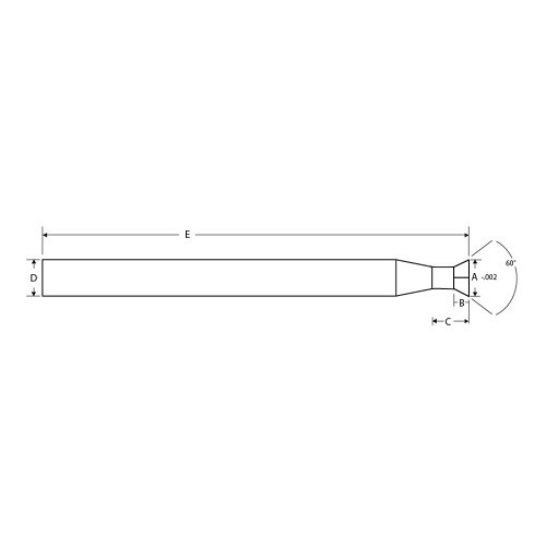 MITGI S216-375-DOVE Dovetail Cutter, 3/8 in Cutter Dia, 3/8 in Shank Dia, 90 deg Included Angle, 2-1/2 in Overall Length