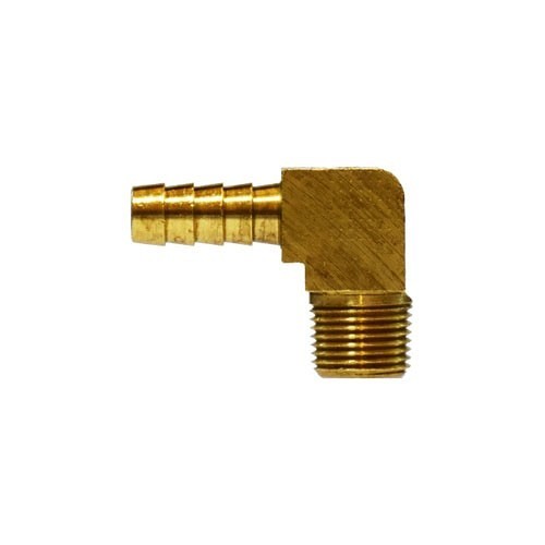 Midland Metal Manufacturing 32311B Hose Barb Elbow, 90 deg Elbow, 1/2 in Nominal, Hose x Male Pipe, Brass