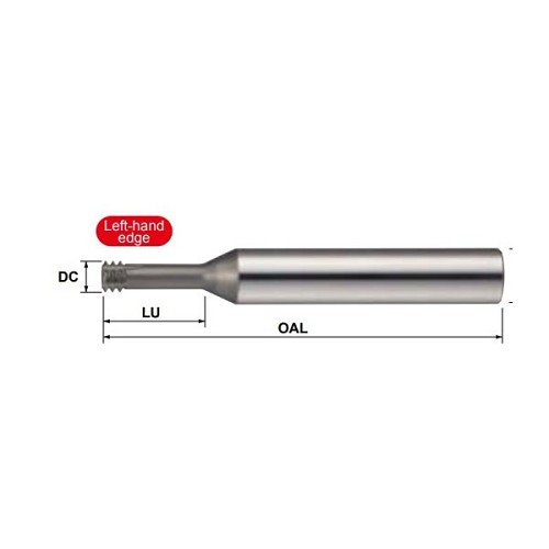 MOLDINO ET-U11-39.7-PN Thread Mill, 5/8-11, UNC, 3.937 in Overall Length, 4 Flutes