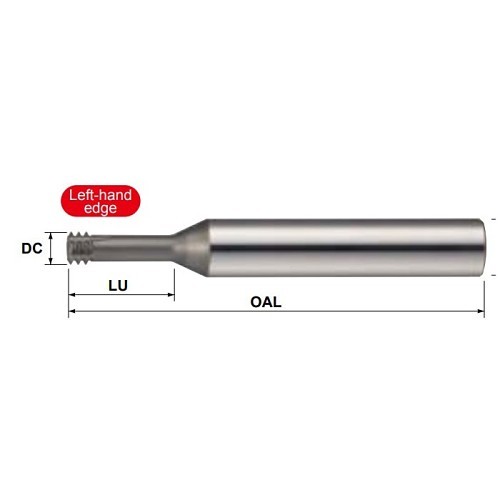 MOLDINO ET-U13-31.8-PN Thread Mill, 1/2-13, UNC, 3.15 in Overall Length, 4 Flutes