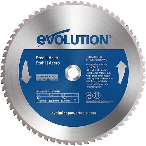 MSA 14BLADEST Circular Saw Blade, 14 in Dia, 0.094 in Thickness, 1 in Arbor, Carbide Blade, 66 Teeth