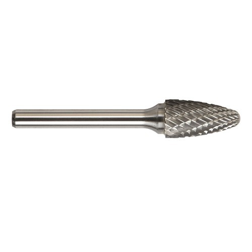 Magnum 7F124ADC 7000F Carbide Burr, Radius End, Tree Radius (Shape SF) Head, 3/8 in Dia Head, 3/4 in L of Cut, Double Cut Cut