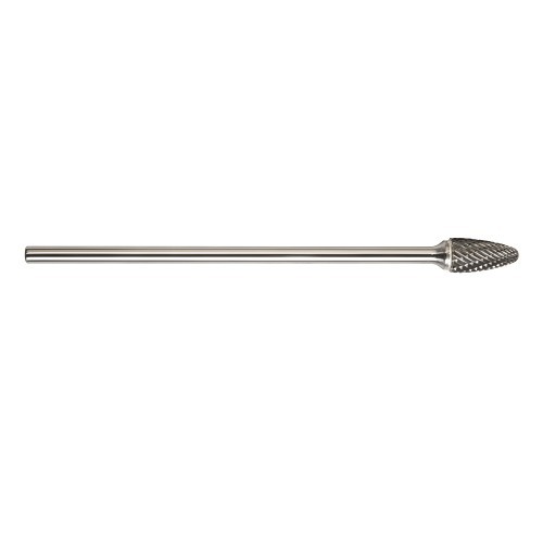 Magnum 7FX116DC 7000FX Extra Long Shank Carbide Burr, Radius End, Tree Radius (Shape SF) Head, 1/4 in Dia Head, 1/2 in L of Cut, Double Cut Cut