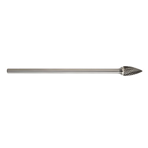 Magnum 7GX132DC 7000GX Extra Long Shank Carbide Burr, Pointed End, Tree Pointed (Shape SG) Head, 1/2 in Dia Head, 1 in L of Cut, 6 in OAL, Double Cut