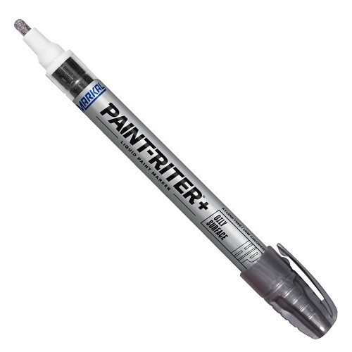 Markal® 096967 PRO-LINE® HP High Performance Liquid Paint Marker, 1/8 in Bullet/Medium Tip, Fiber Tip, Silver