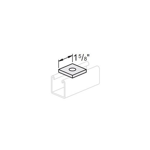 Strut Square Washer, 1-5/8 in x 1-5/8 in Nominal, 1/4 in Thickness