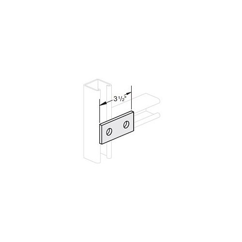 Flat Splice Plate, 3-1/2 in Length, 1-5/8 in Width, 304 Stainless Steel