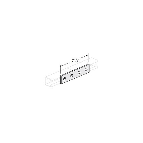 Flat Splice Plate, 7-1/4 in Length, 1-5/8 in Width, Hot Dipped Galvanized