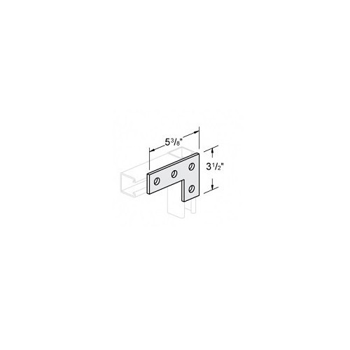 Flat Corner Plate, Number of Holes: 4, 5-3/8 in Length, 3-1/2 in Width, 1/4 in Thickness, 304 Stainless Steel